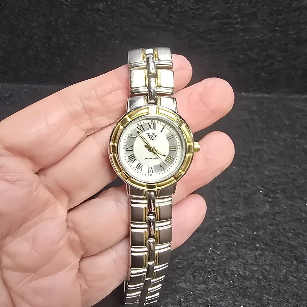 Vintage Gold & Silver Tone Pierre Cardin Viva Watch Needs Battery